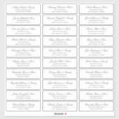 Sticker Classic Cursive Script Mariage Nom d'invité Adress (Feuille)