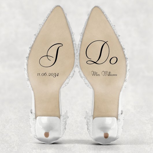 Sticker Classic Elegant I Do Bride Mariage Chaussures Pers