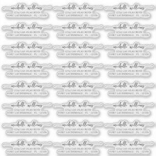 Sticker Classic Élégant Script Transparent Adresse de reto
