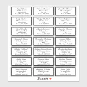 Sticker Classic Formal Black Mariage Petite adresse d'invi