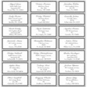 Sticker Classic Formal Black White Mariage Adresse d'invit (Devant)