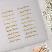 Sticker Classic Handwriting 18 Guest Names - Gold
