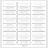 Sticker Classic Individuel Gris foncé Blanc Adresse d'hôte (Feuille)