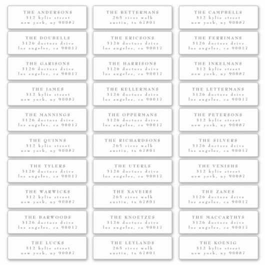 Sticker Classic Individuel Gris foncé Blanc Adresse d'hôte (Devant)