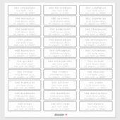 Sticker Classic Individuel Noir Blanc Adresse d'hôte (Feuille)