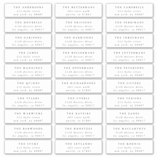 Sticker Classic Individuel Noir Blanc Adresse d'hôte (Devant)