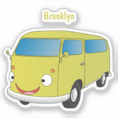 Sticker Classic lime green van cartoon (Recto)
