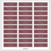 Sticker Classic Maroon Bourgogne adresse individuelle du m (Feuille)