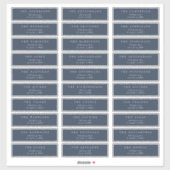 Sticker Classic Navy Bleu Blanc mariage individuel adresse (Feuille)