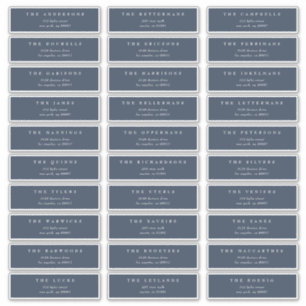 Sticker Classic Navy Bleu Blanc mariage individuel adresse