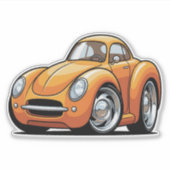 Sticker Classic Orange Toon Car (Devant)