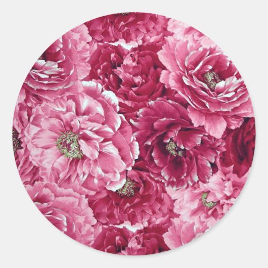 Sticker Classic Pink Peonies Clusters (Devant)