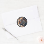 Sticker Classic Rond Tiger Dans La Nature (Enveloppe)