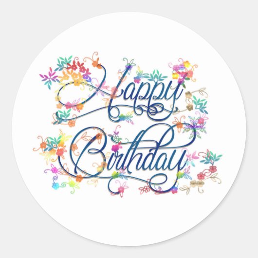 Sticker Classic Round Gold pour anniversaire heure (Devant)