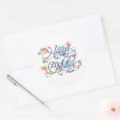 Sticker Classic Round Gold pour anniversaire heure (Enveloppe)