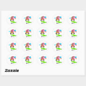 Sticker Classic Round Snowman (Feuille)
