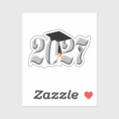 Sticker Classic Silver Class of 2027 Graduation (Feuille)