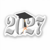 Sticker Classic Silver Class of 2027 Graduation (Recto)