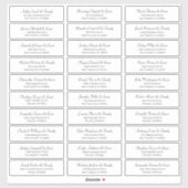 Sticker Classic Simple Script Mariage Nom d'invité Adresse (Feuille)