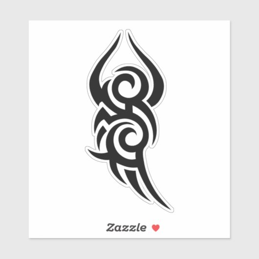 Sticker Classic Tattoo Inspired Line Art Design (Feuille)