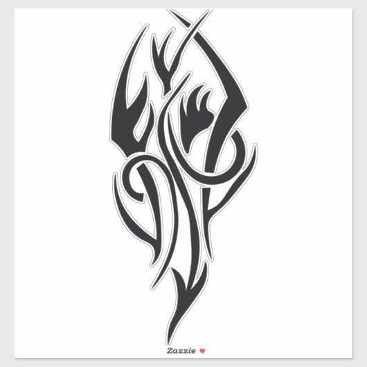 Sticker Classic Tattoo Inspired Line Art Design (Feuille)