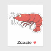 Sticker classique aux crevettes rouges cerises (Feuille)
