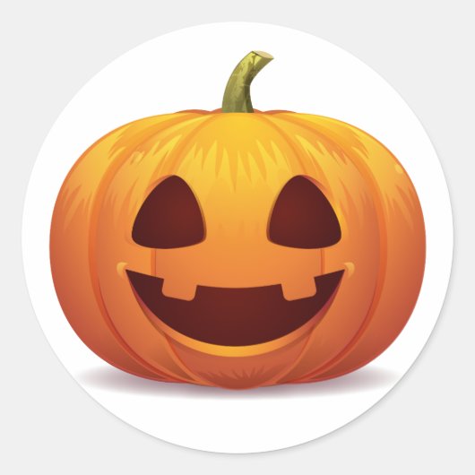 Sticker classique Citrouille d'Halloween jack-o-la (Devant)