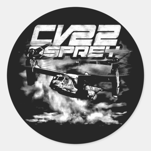 Sticker classique CV-22 OSPREY rond (Devant)