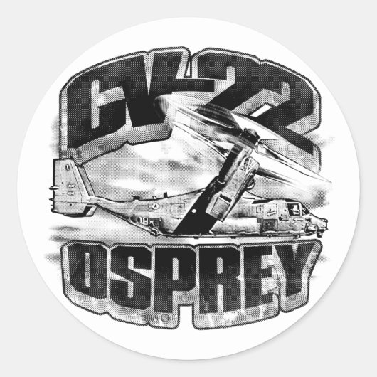 Sticker classique CV-22 OSPREY rond (Devant)