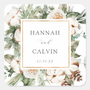 Sticker classique de mariage d'hiver
