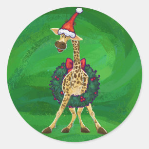 Sticker classique de Noël de la Giraffe