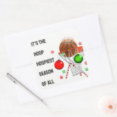 Sticker classique de Noël rond de basket-ball (Enveloppe)