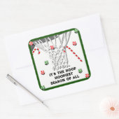 Sticker classique de Noël rond de basket-ball (Enveloppe)