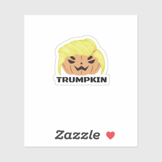 Sticker Classique de Trumpkin d'Halloween (Feuille)