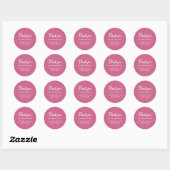 Sticker classique Magenta & White Mariage rond (Feuille)