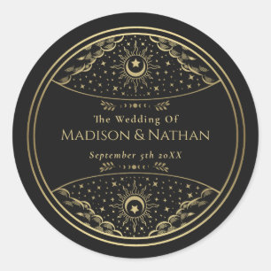 Sticker classique Mariage de Tarot Elegant Or