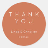 Sticker classique Mariage en terre cuite ronde (Devant)