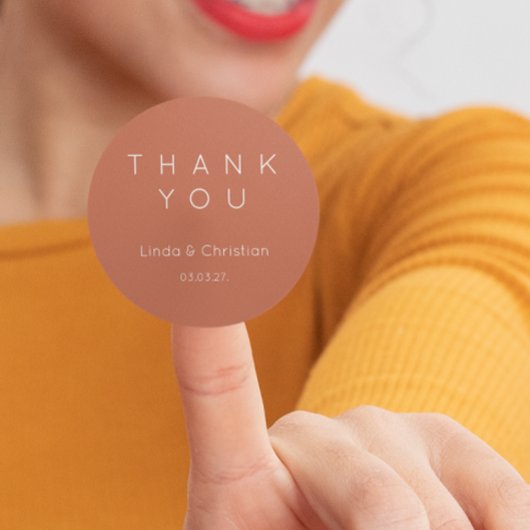 Sticker classique Mariage en terre cuite ronde