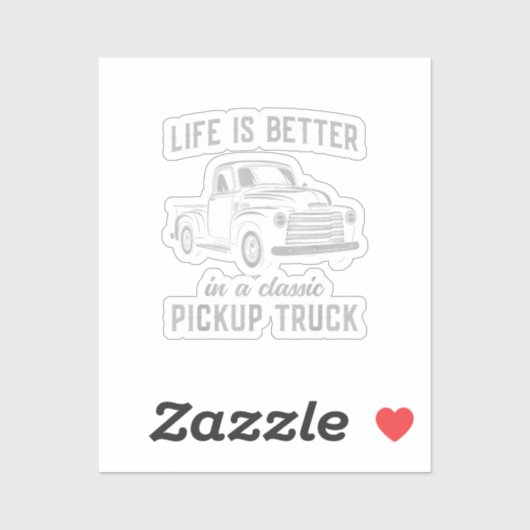 Sticker Classique mec camionnette vintage (Feuille)