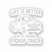 Sticker Classique mec camionnette vintage (Recto)