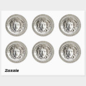 Sticker classique Medusa de Rondanini (Cameo White (Feuille)