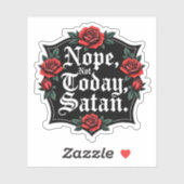 Sticker Classique Non Pas Aujourd'hui Satan (Feuille)