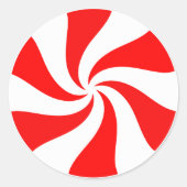 Sticker classique rond à menthe de Noël (Devant)