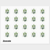 Sticker classique rond à tortue à clé (Feuille)