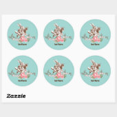 Sticker classique rond alice au pays des merveille (Feuille)