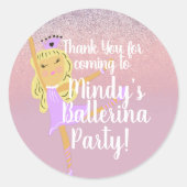 Sticker classique rond Ballerina Party (Devant)