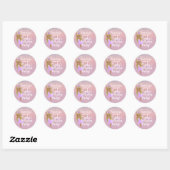 Sticker classique rond Ballerina Party (Feuille)