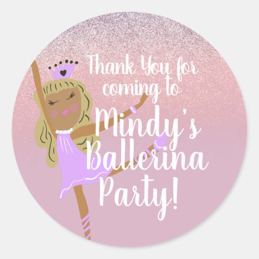Sticker classique rond Ballerina Party (Devant)