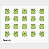 Sticker classique rond de grenouille caricaturale (Feuille)