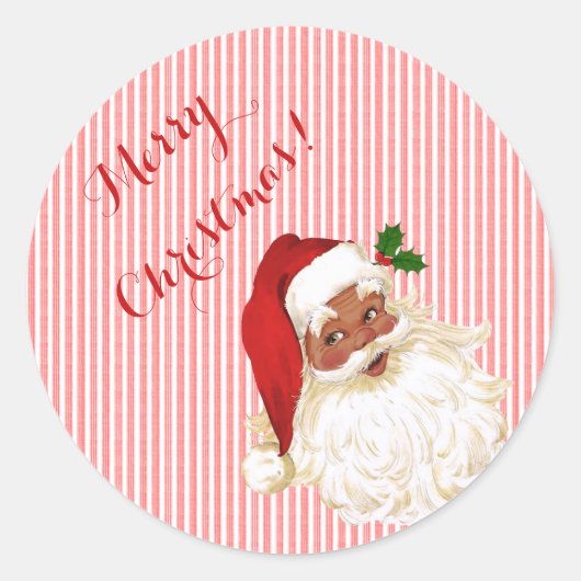 Sticker classique rond du Père Noël (Devant)